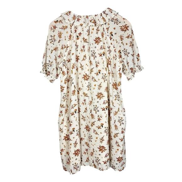 Madewell Ruffle Button Front Trapeze A-line Dress in Floral Reef Size Small - Picture 11 of 13